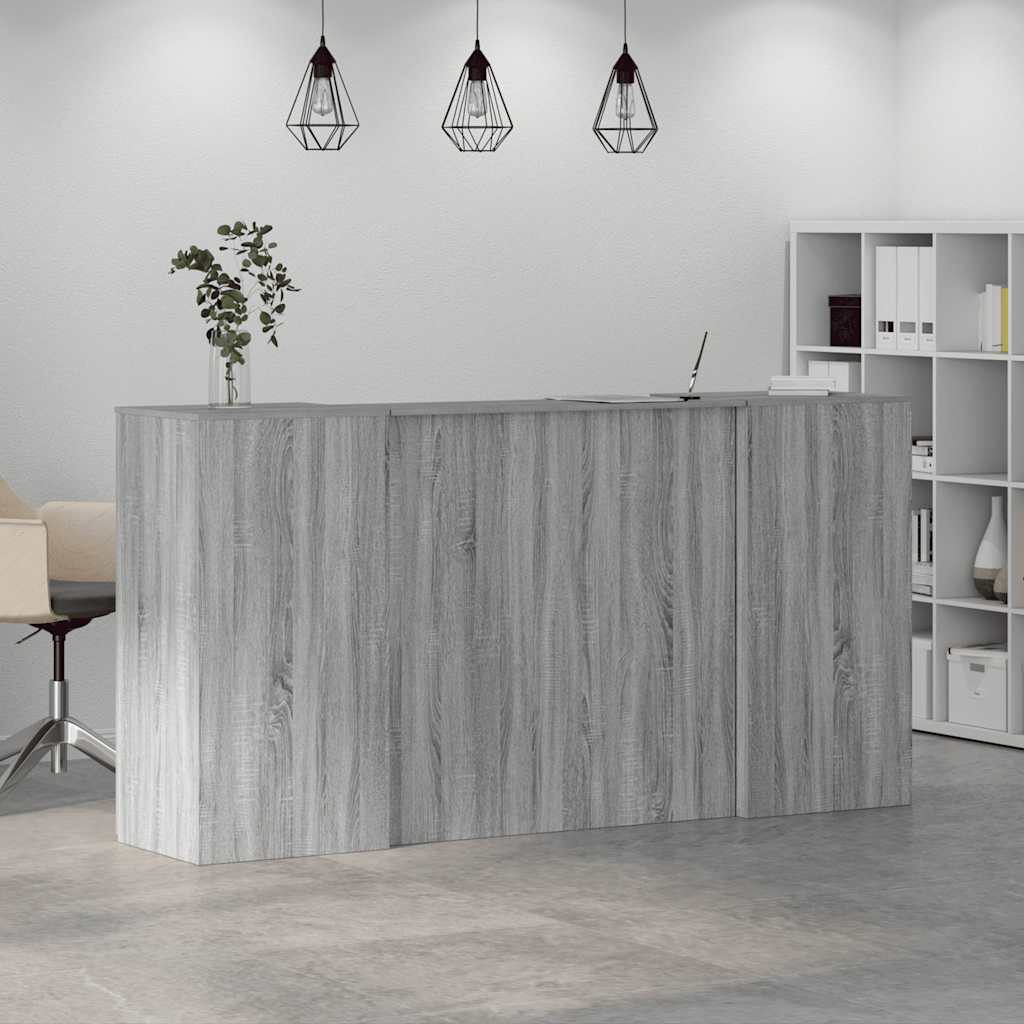 Reception Desk Grey Sonoma 200x50x103.5 cm Engineered Wood