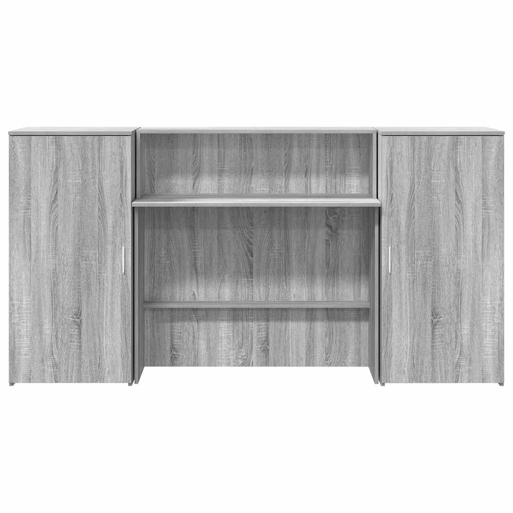 Reception Desk Grey Sonoma 200x50x103.5 cm Engineered Wood