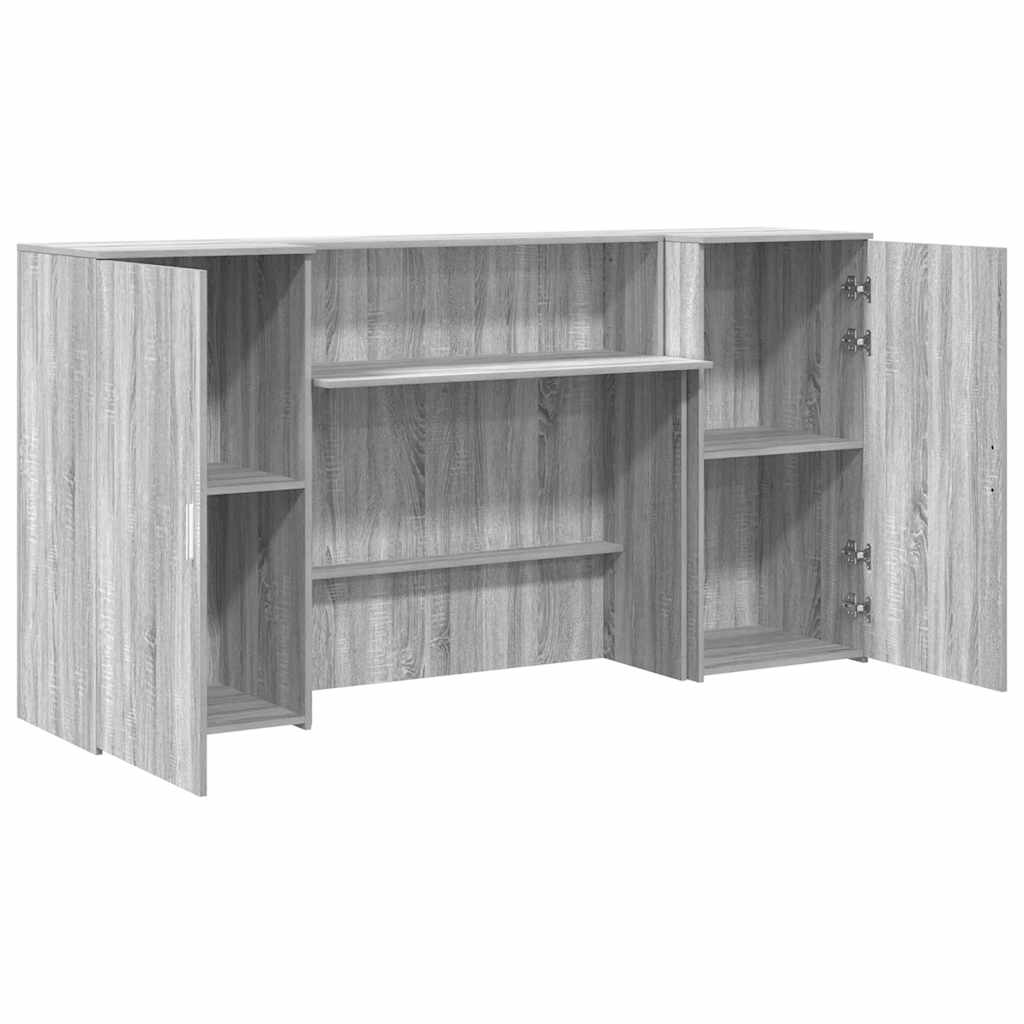 Reception Desk Grey Sonoma 200x50x103.5 cm Engineered Wood