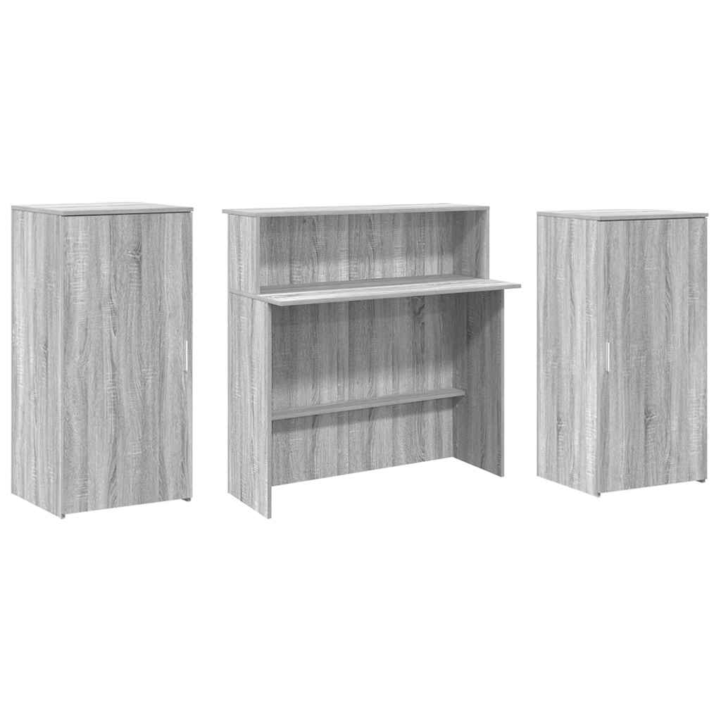 Reception Desk Grey Sonoma 200x50x103.5 cm Engineered Wood