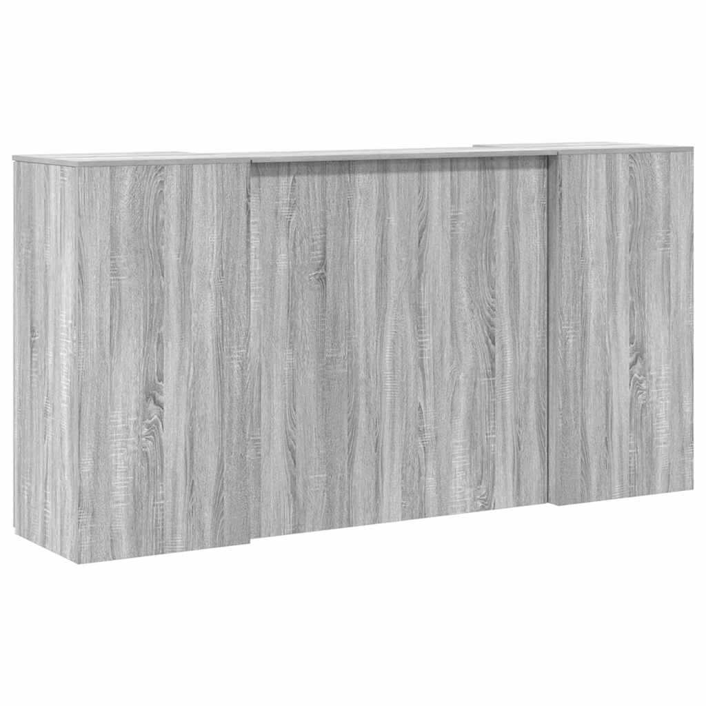 Reception Desk Grey Sonoma 200x50x103.5 cm Engineered Wood