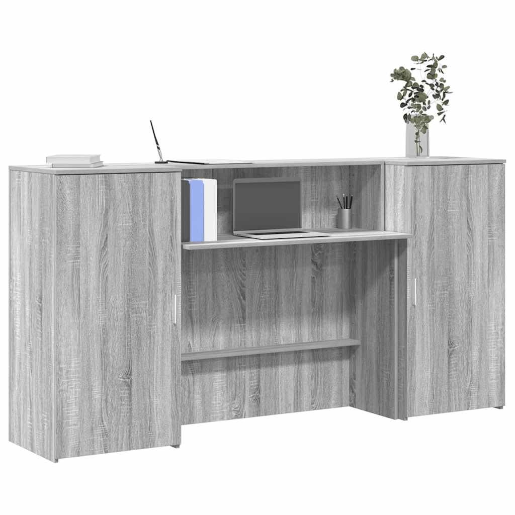 Reception Desk Grey Sonoma 200x50x103.5 cm Engineered Wood