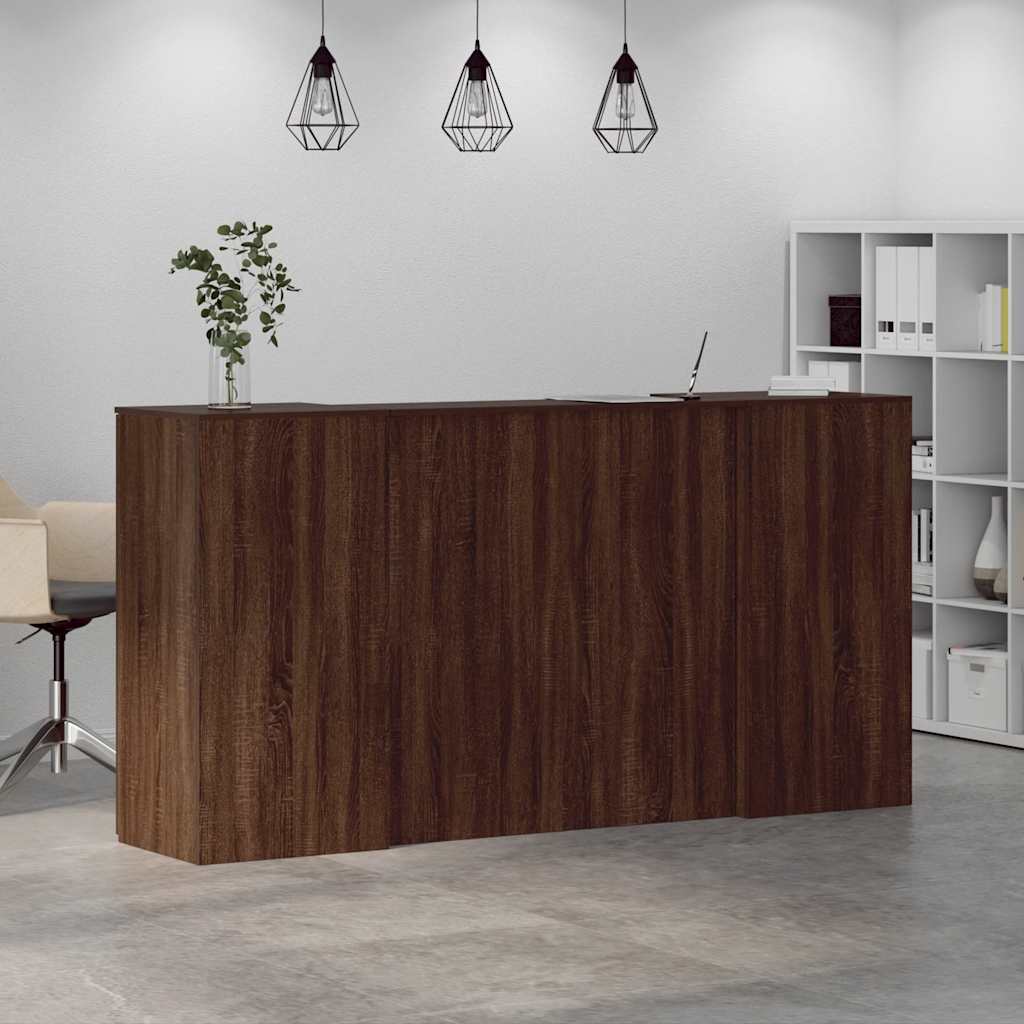 Reception Desk Brown Oak 200x50x103.5 cm Engineered Wood