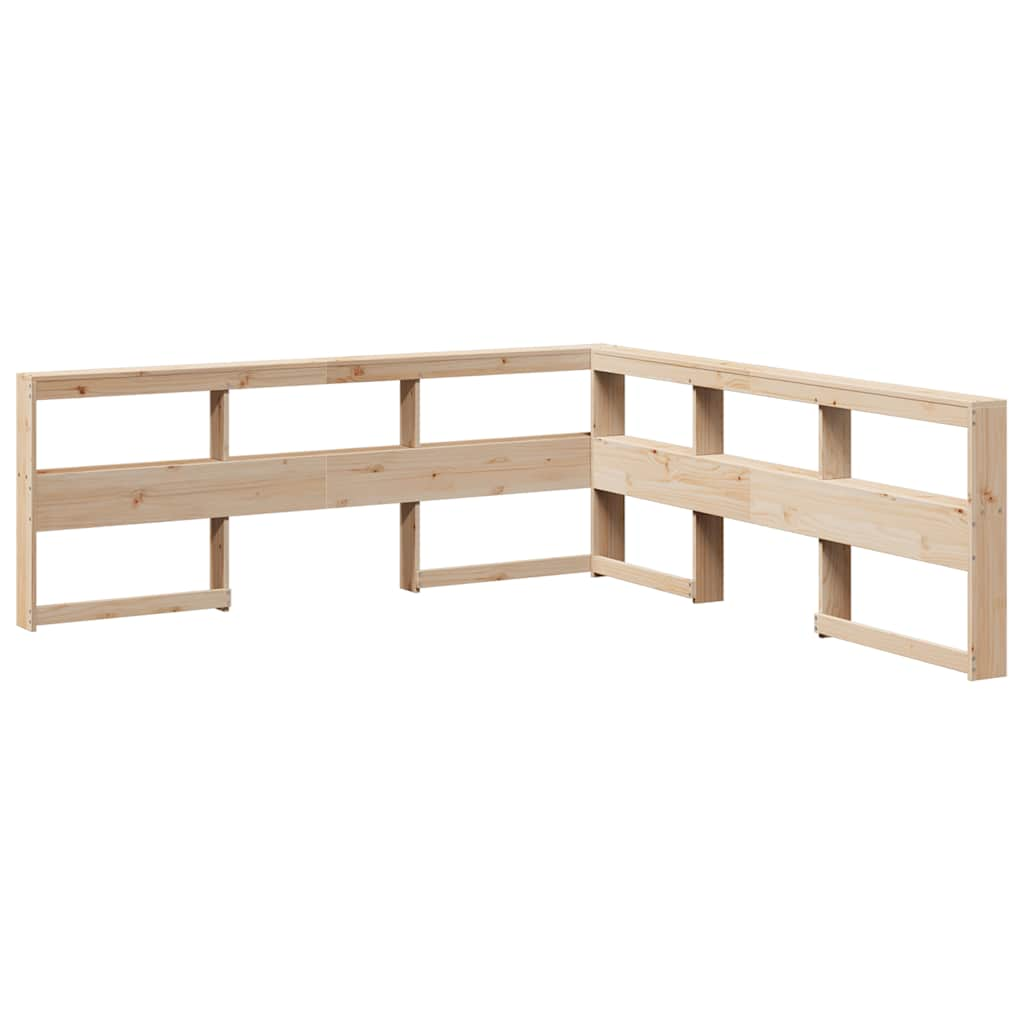 Bookcase Headboard L-Shaped 200 cm Solid Wood Pine