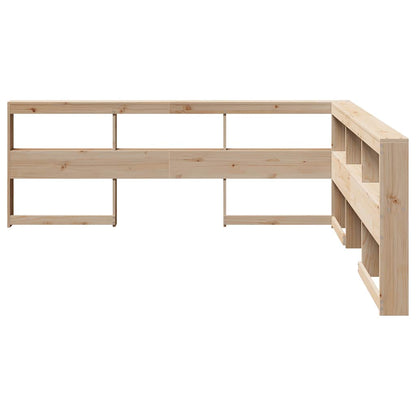 Bookcase Headboard L-Shaped 200 cm Solid Wood Pine