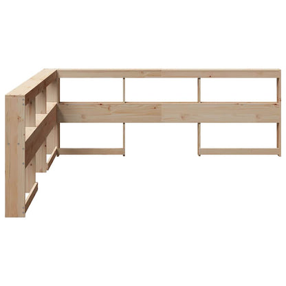 Bookcase Headboard L-Shaped 200 cm Solid Wood Pine