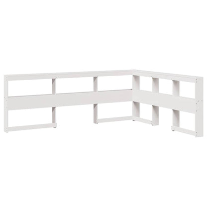 Bookcase Headboard L-Shaped White 160 cm Solid Wood Pine