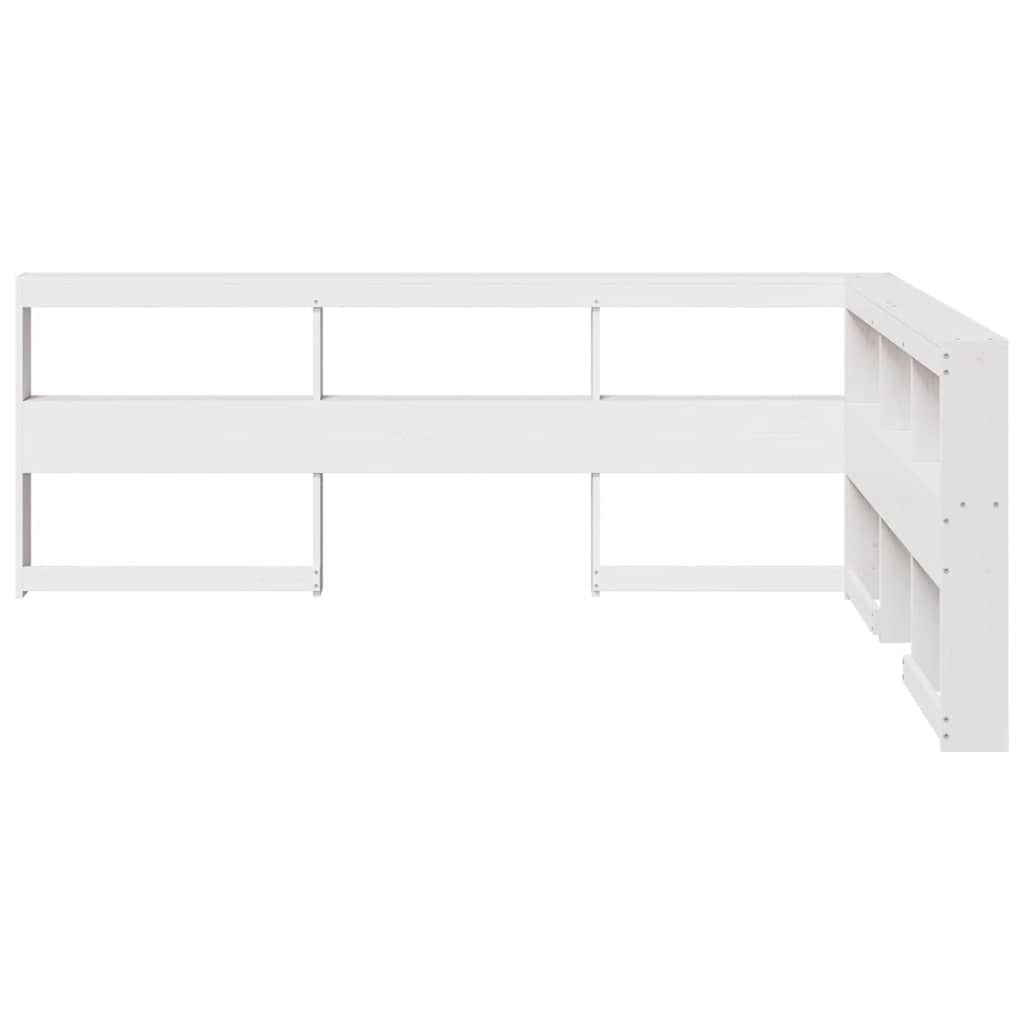 Bookcase Headboard L-Shaped White 150 cm Solid Wood Pine