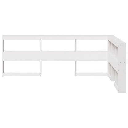 Bookcase Headboard L-Shaped White 120 cm Solid Wood Pine