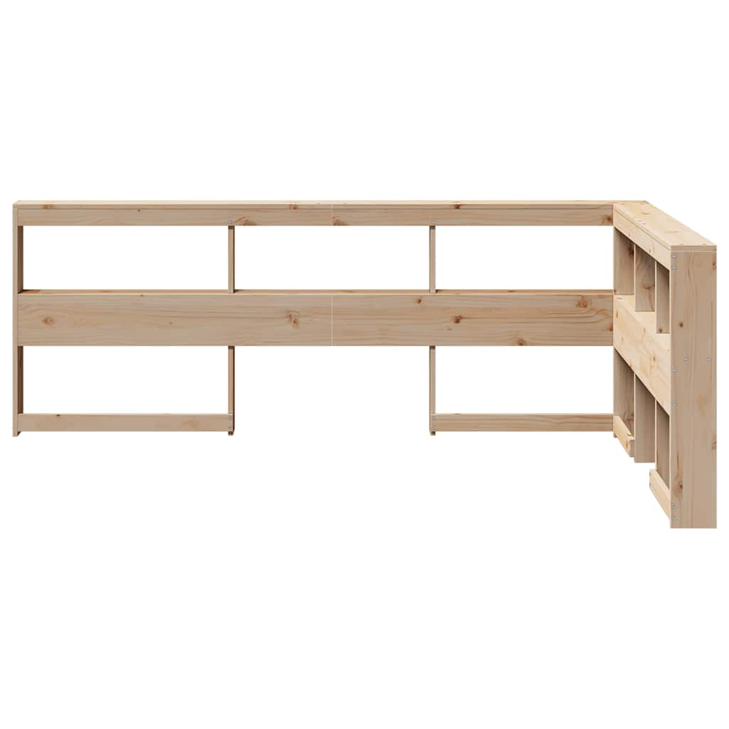 Bookcase Headboard L-Shaped 120 cm Solid Wood Pine