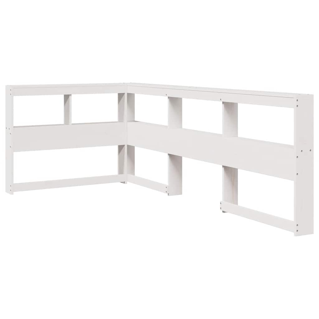 Bookcase Headboard L-Shaped White 90 cm Solid Wood Pine