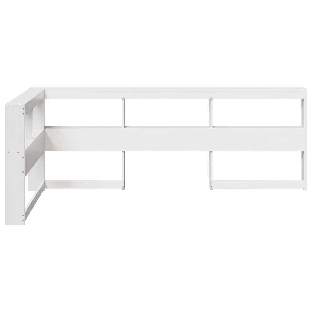 Bookcase Headboard L-Shaped White 90 cm Solid Wood Pine