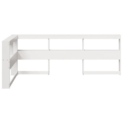 Bookcase Headboard L-Shaped White 90 cm Solid Wood Pine