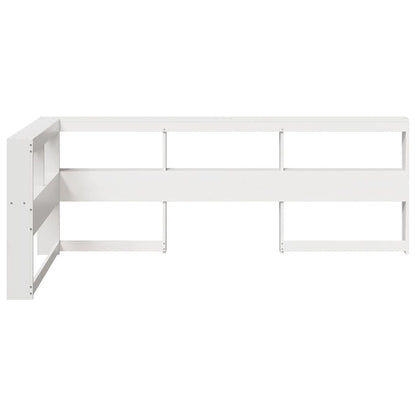 Bookcase Headboard L-Shaped White 75 cm Solid Wood Pine