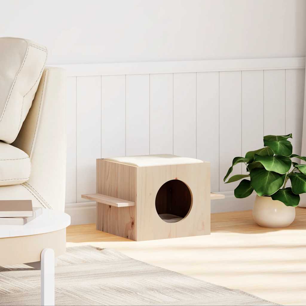 Cat House 51x35x30 cm Solid Wood Pine