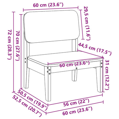 Garden Chair White 60x52.5x72 cm Solid Wood Pine