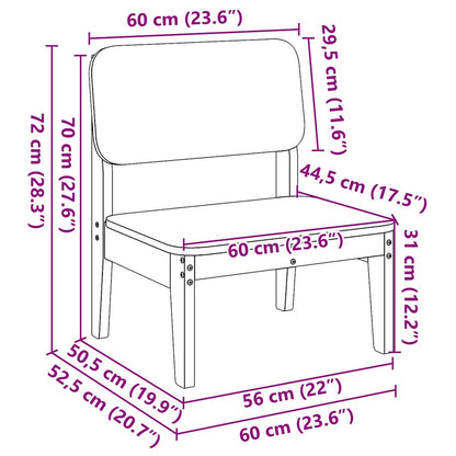 Garden Chair Wax Brown 60x52.5x72 cm Solid Wood Pine