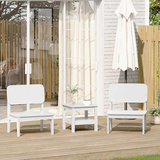 Garden Chairs 2 pcs White 60x52.5x72 cm Solid Wood Pine