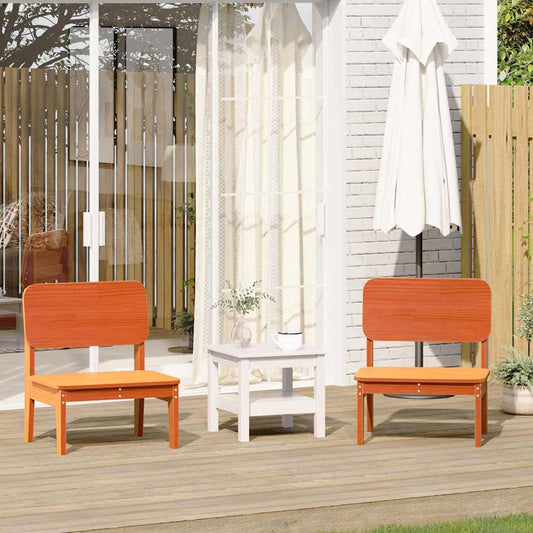 Garden Chairs 2 pcs Wax Brown 60x52.5x72 cm Solid Wood Pine