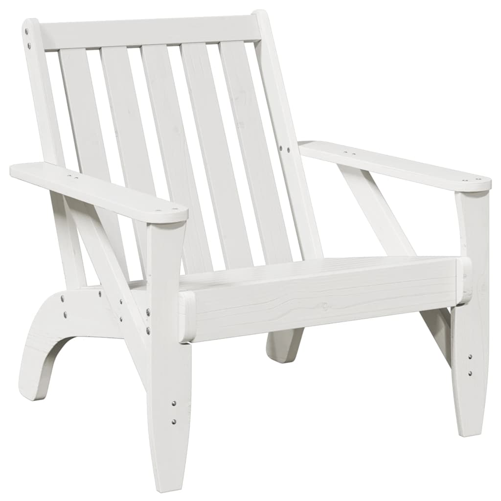 Garden Adirondack Chair White 75x77x77 cm Solid Wood Pine