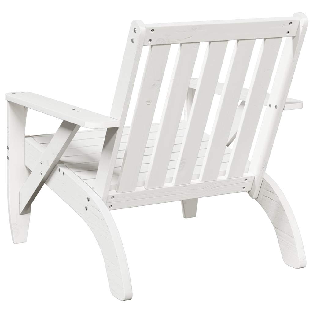 Garden Adirondack Chair White 75x77x77 cm Solid Wood Pine