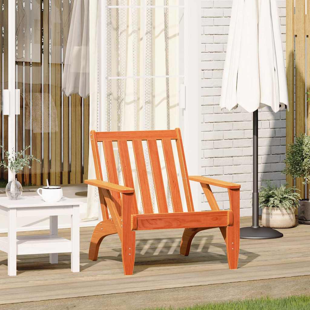 Garden Adirondack Chair Wax Brown 75x77x77 cm Solid Wood Pine