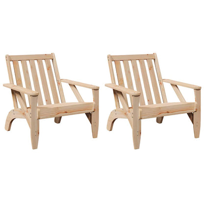 Garden Adirondack Chairs 2 pcs 75x77x77 cm Solid Wood Pine