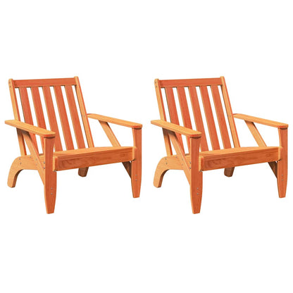 Garden Adirondack Chairs 2 pcs Wax Brown 75x77x77 cm Solid Wood Pine