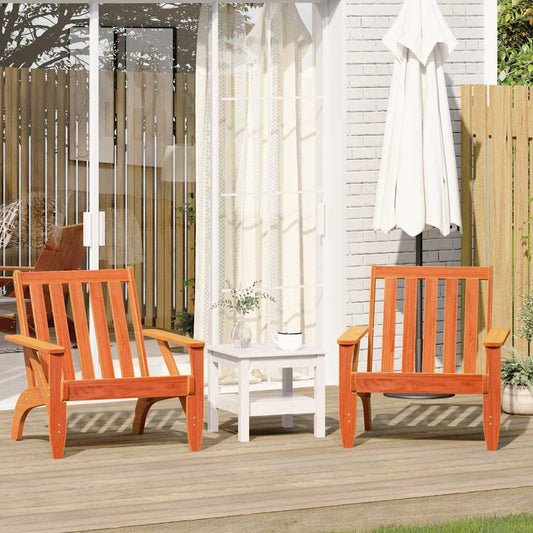 Garden Adirondack Chairs 2 pcs Wax Brown 75x77x77 cm Solid Wood Pine