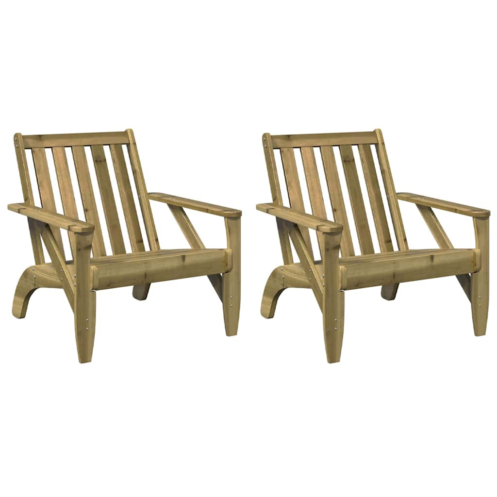 Garden Adirondack Chairs 2 pcs 75x77x77 cm Impregnated Wood Pine