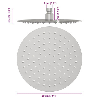 Rain Shower Head Stainless Steel 304 20 cm Round