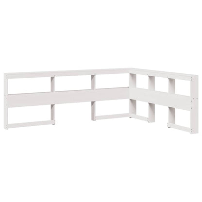 Bookcase Bed without Mattress White 140x190 cm Solid Wood Pine