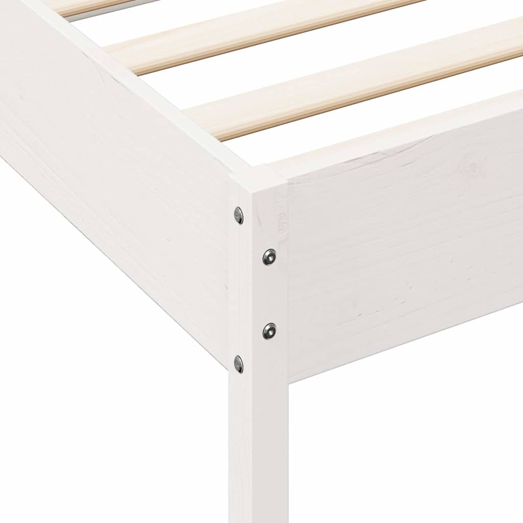 Bookcase Bed without Mattress White 140x190 cm Solid Wood Pine