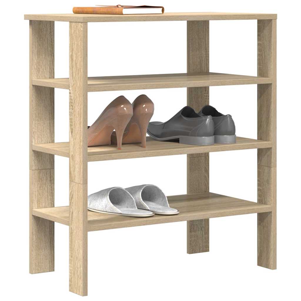 Shoe Rack Sonoma Oak 61x32x70 cm Engineered Wood