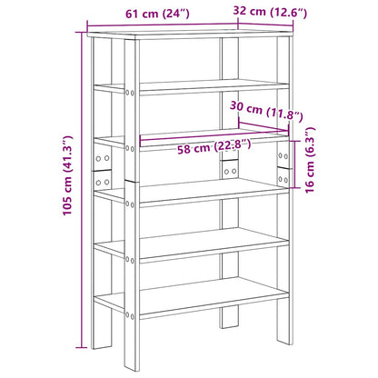 Shoe Rack Black 61x32x105 cm Engineered Wood