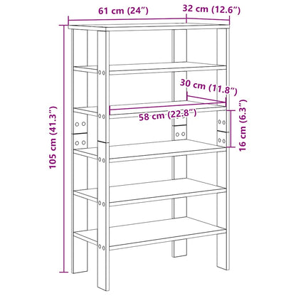 Shoe Rack Concrete Oak 61x32x105 cm Engineered Wood