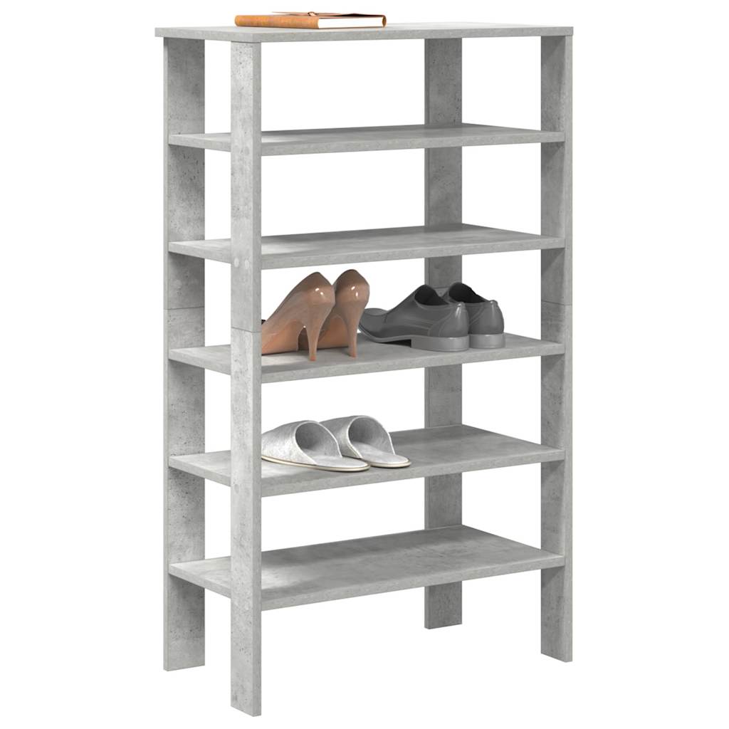 Shoe Rack Concrete Oak 61x32x105 cm Engineered Wood