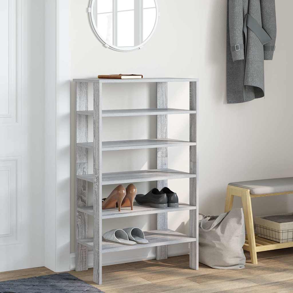 Shoe Rack Grey Sonoma 61x32x105 cm Engineered Wood