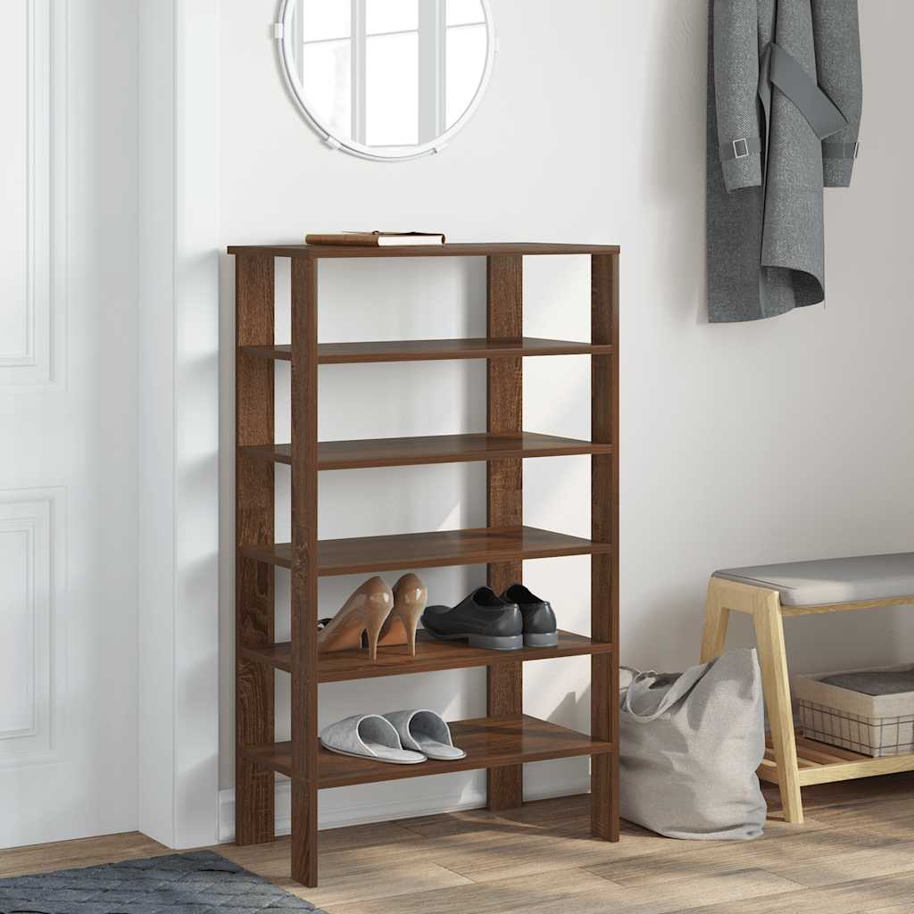 Shoe Rack Brown Oak 61x32x105 cm Engineered Wood