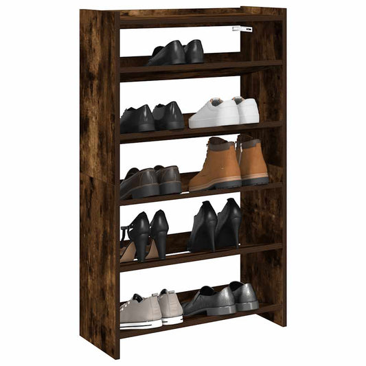 Shoe Rack Smoked Oak 60x25x100 cm Engineered Wood