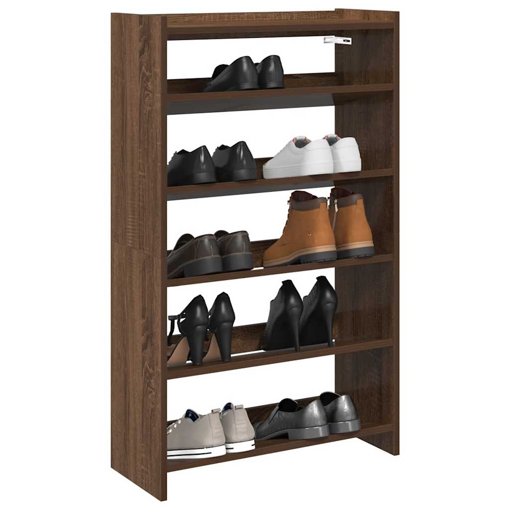 Shoe Rack Brown Oak 60x25x100 cm Engineered Wood