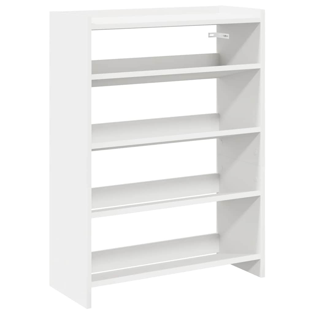 Shoe Rack White 80x25x61.5 cm Engineered Wood