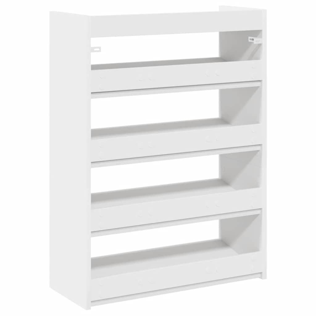 Shoe Rack White 80x25x61.5 cm Engineered Wood