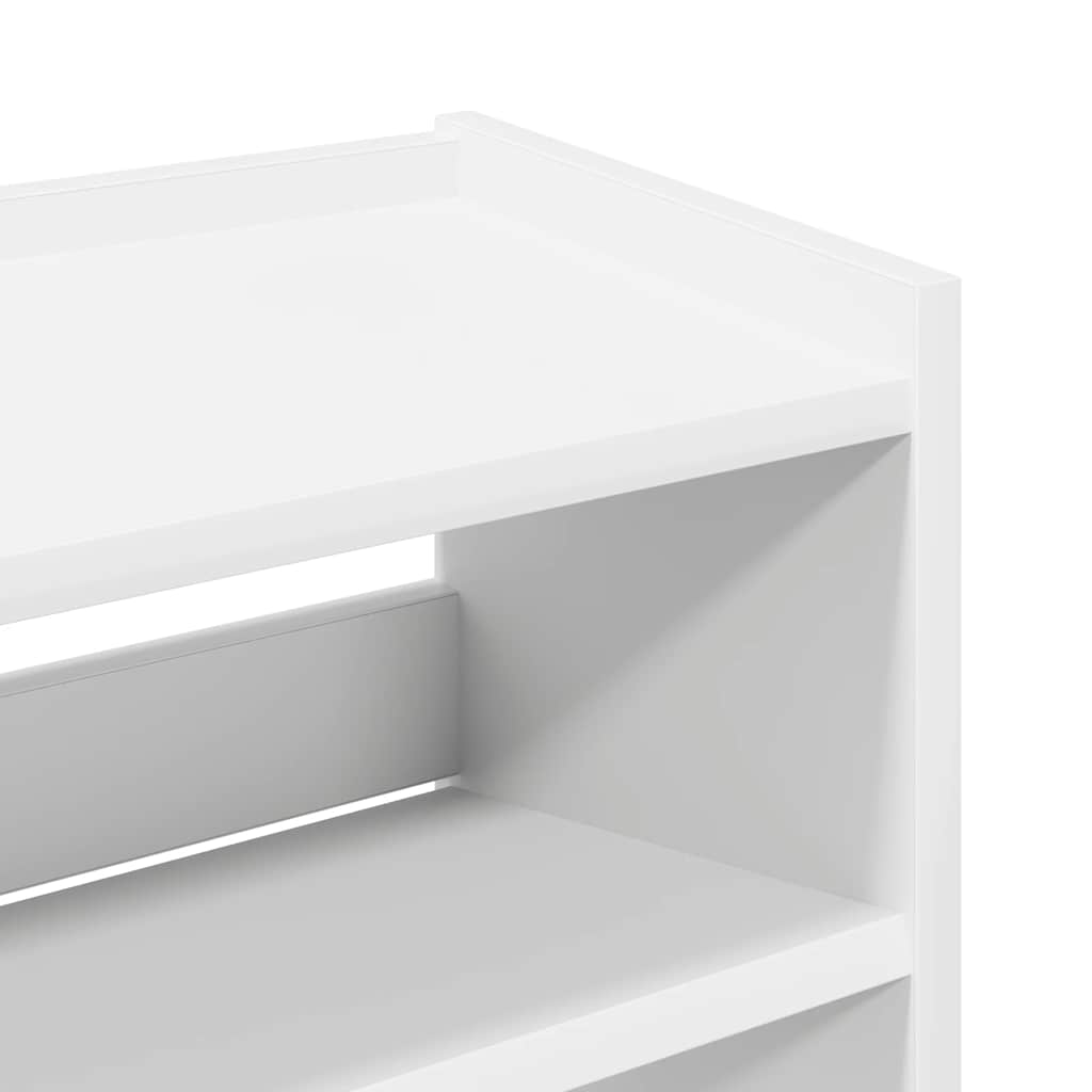 Shoe Rack White 80x25x61.5 cm Engineered Wood