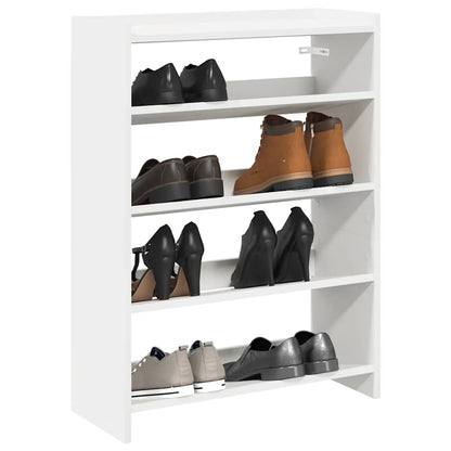 Shoe Rack White 80x25x61.5 cm Engineered Wood