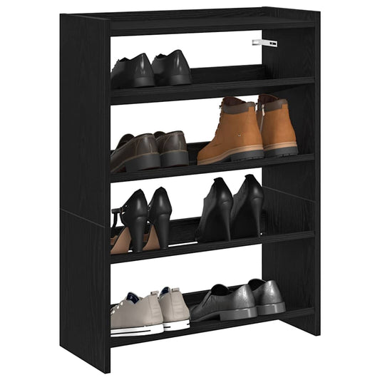 Shoe Rack Black 80x25x61.5 cm Engineered Wood