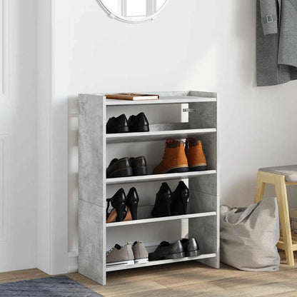 Shoe Rack Concrete Grey 80x25x61.5 cm Engineered Wood