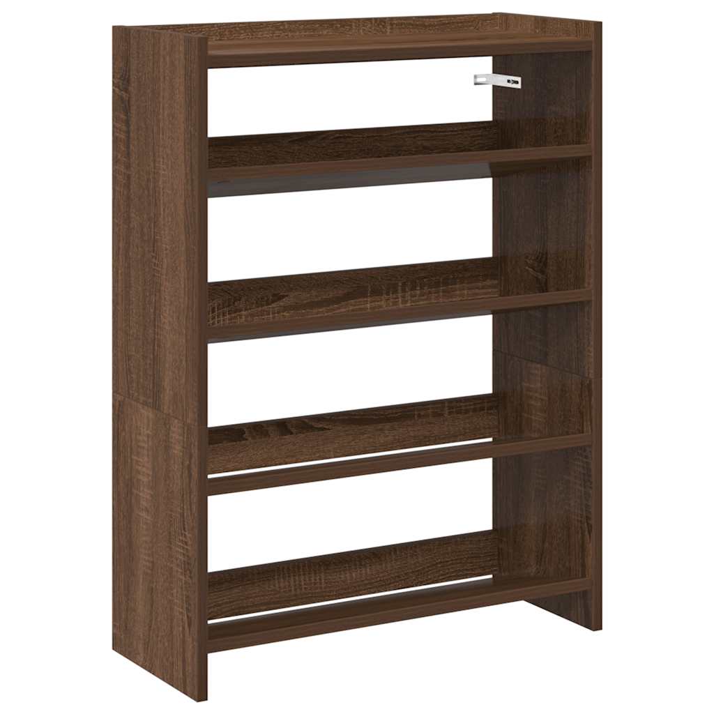 Shoe Rack Brown Oak 80x25x61.5 cm Engineered Wood