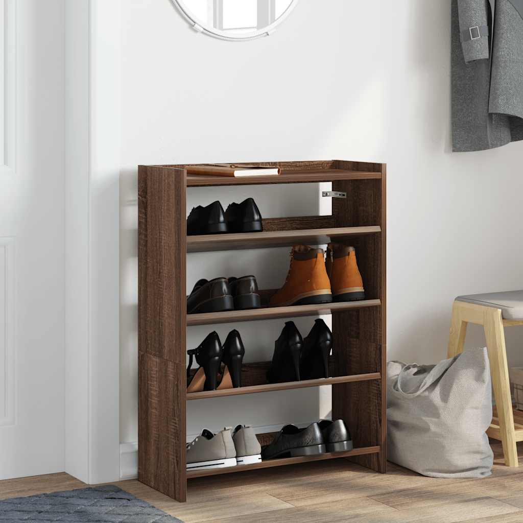 Shoe Rack Brown Oak 80x25x61.5 cm Engineered Wood