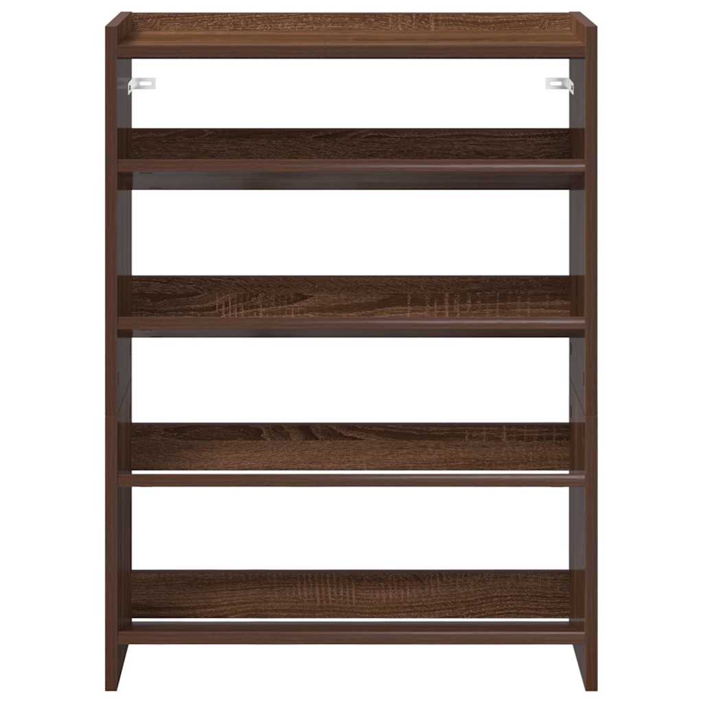 Shoe Rack Brown Oak 80x25x61.5 cm Engineered Wood